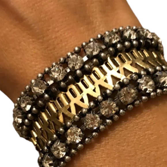 Stella & Dot Portia Gold Silver Rhinestone Bracelet Retired - Picture 5 of 16